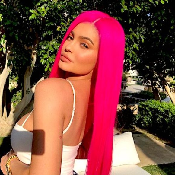 COPY - Celebrity fuchsia pink lace front human wig main image 5